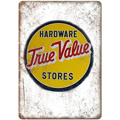 True Value Hardware Stores Porcelain Look Reproduction U135 Wall Poster Tin Sign Vintage BBQ Restaurant Dinner Room Cafe Shop D