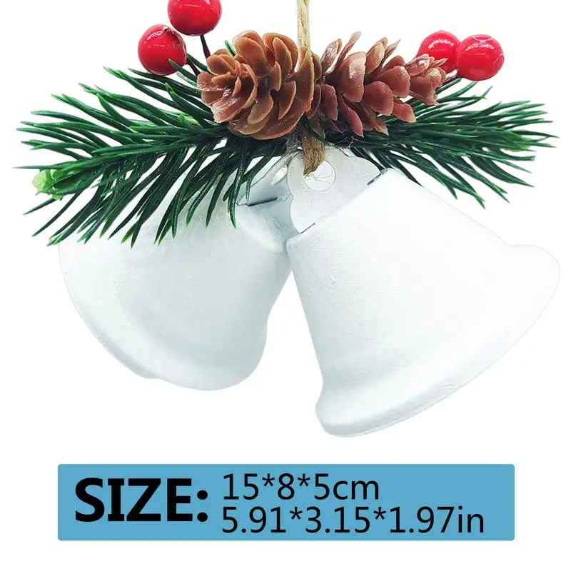 Natal jingle bells trenó sino ornamento natal enforcamentos com abeto artificial vermelho berry decoração vermelho branco e