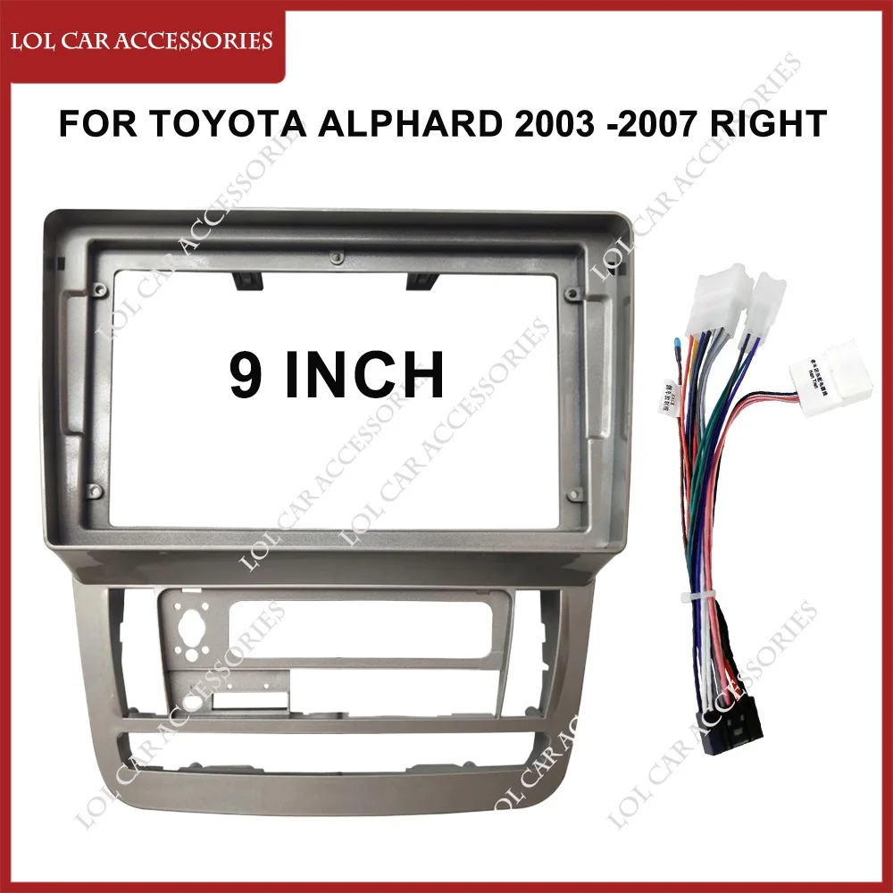 9 Inch For Toyota Alphard 2003 -2007 Right Car Radio MP5 GPS Android Player Navigation Head Unit Stereo Panel Fascia Dash Frame