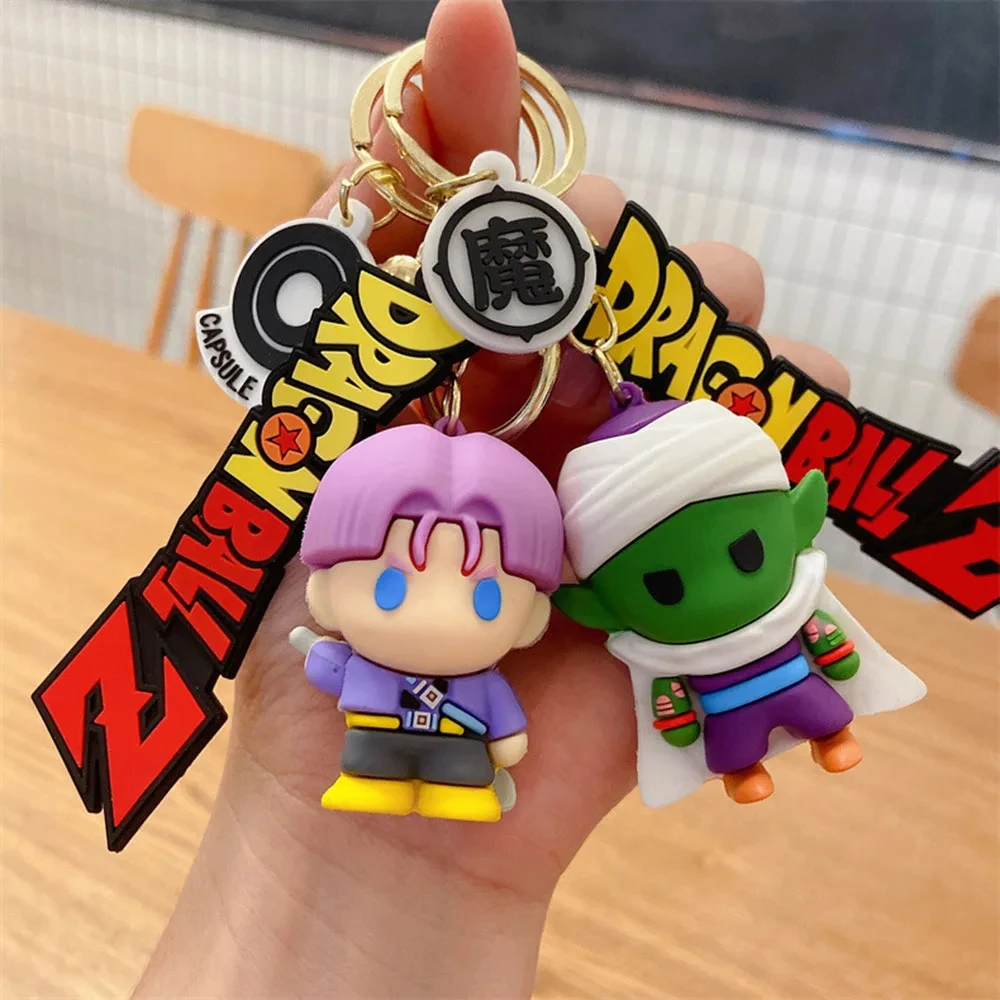 Dragon Ball Keychain Pendant Goku Creative Dragon Ball Anime Figure Vegeta Kawaii Doll Backpack Pendant Accessories Car Keychain