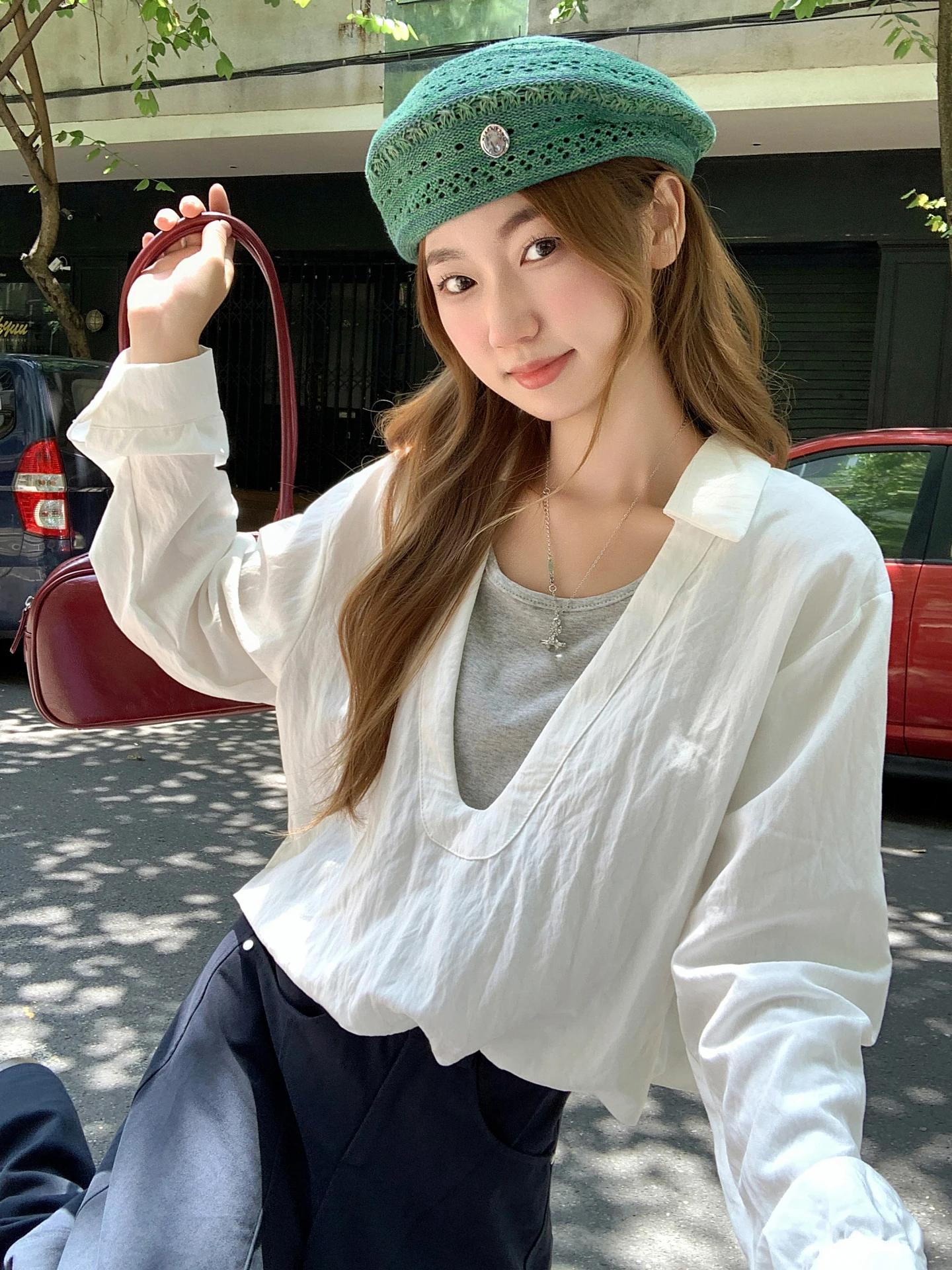 Koreanische Sle Long Sve Slim Fit frauen irt Frühen Herbst Neue Design Sensation Personali Kleine Top Trendy Kragen