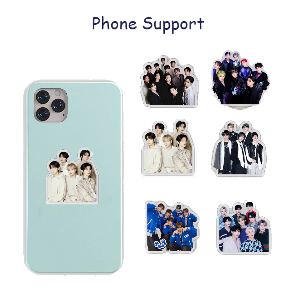 ATEEZ ZB1 Acrylic Phone Support Fashion Idol Goup Photo Print Extension Ring Finger Grip TWS Fans Office Supplies Creative Gifts