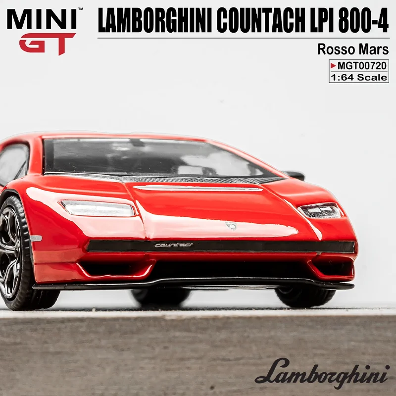 MINIGT Scale 1/64 LAMBORGHINI COUNTACH LPI 800-4 Rosso Mars Alloy Toy Motor Vehicle Diecast Metal Model Gifts