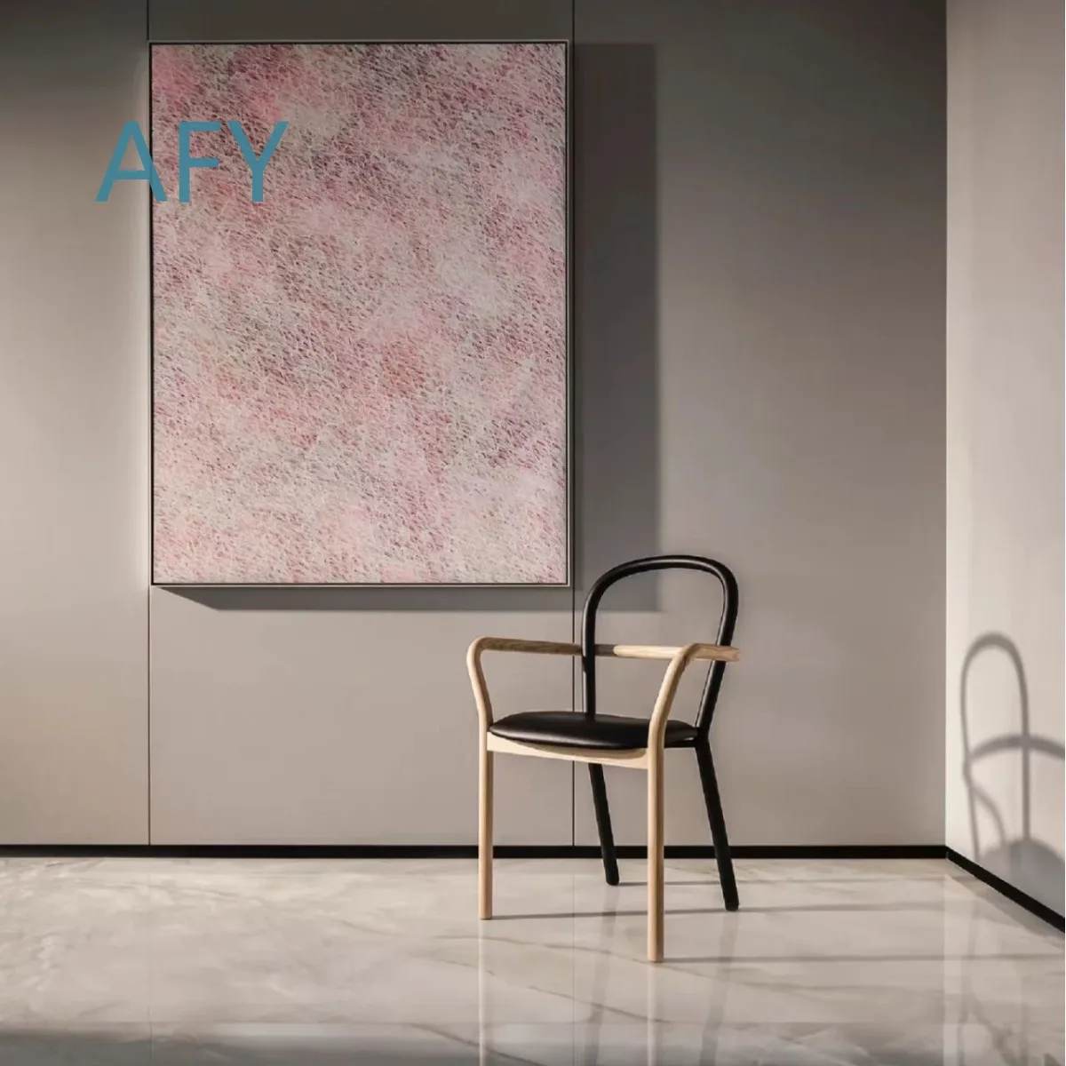Italian Minimalist Luxury Designer Solid Wood Accent Dining Chair for Modern Living Room Office Lobby Model Room Reception