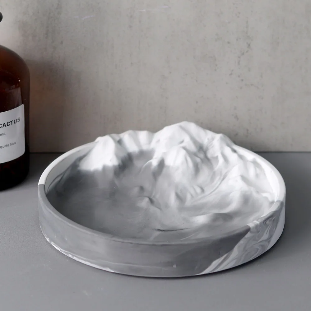 Mountain Shape Tray Silicone Mold Irregular Storage Tray Plaster Mould Epoxy Resin Jewelry Plate Crafts Casting Molds Home Decor