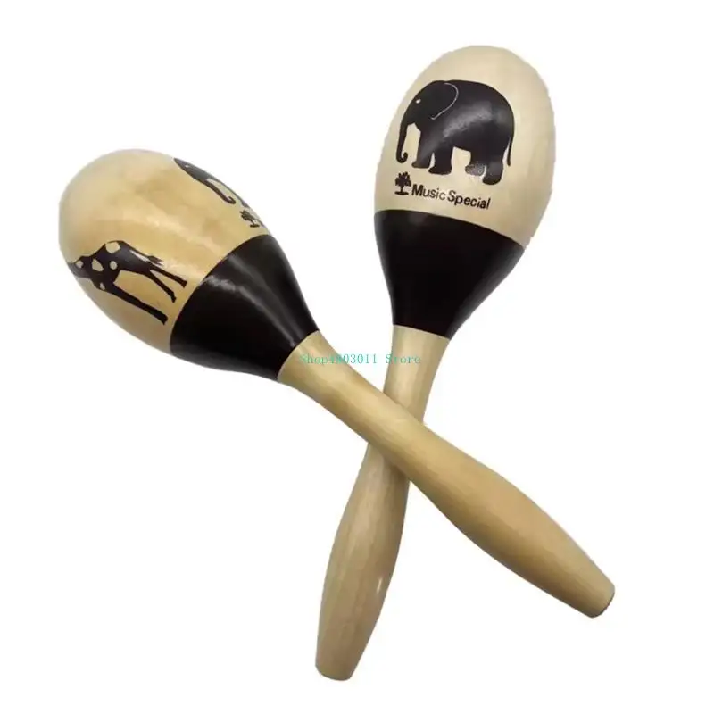 

T3LD Solid Hardwood Sand Hammer Shaker Maracas Rattle Instrument Educational Toy