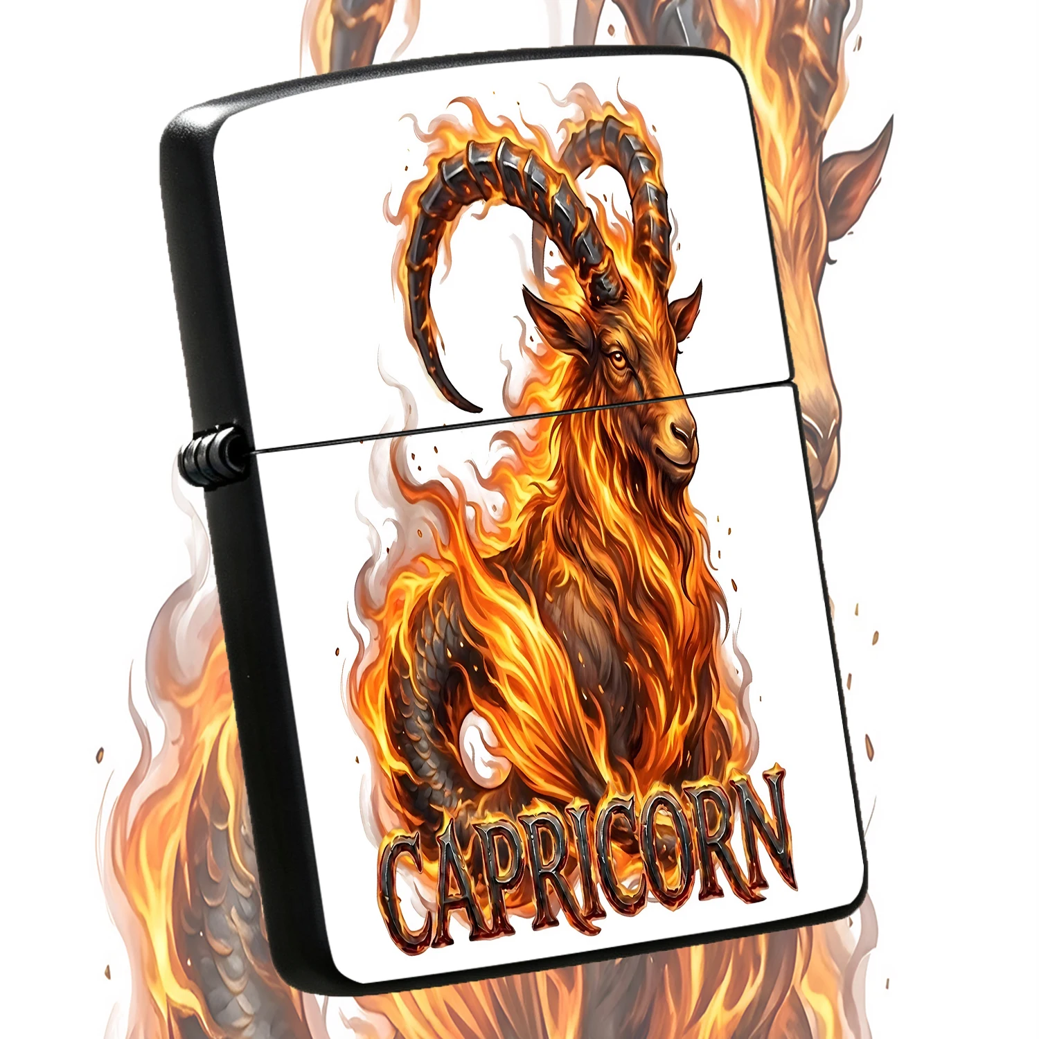 Fiery Capricorn Themed Portable Lighter, Exquisite Zodiac Sign Pattern Decor, Stylish Practical Daily Item, Ideal Unique Present For Lovers, Suitable For All Kinds Of Occasions, Fine Craftsmanship Collectible Souvenir Interesting And Humoro