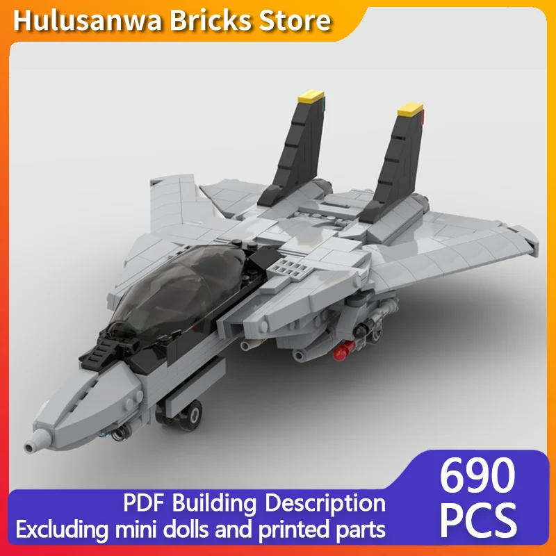 

Модель военного истребителя F-14, конструктор MOC, военная техника, модульные технологичные подарки, набор для сборки, детские игрушки, праздничный подарок