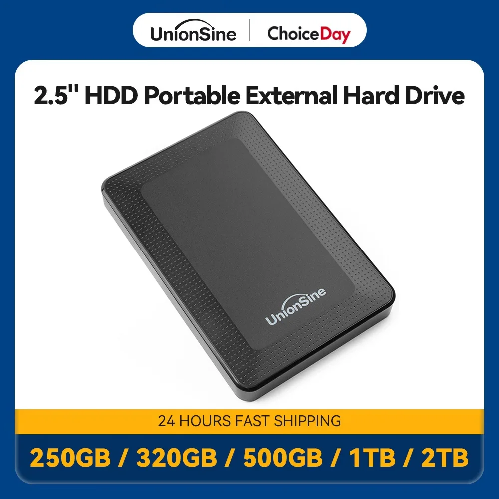 UnionSine 2.5' Portable External Hard Drive - USB3.0 High Speed - 1TB/750GB/500GB/320GB - Compatible with PC Desktop Laptop Mac