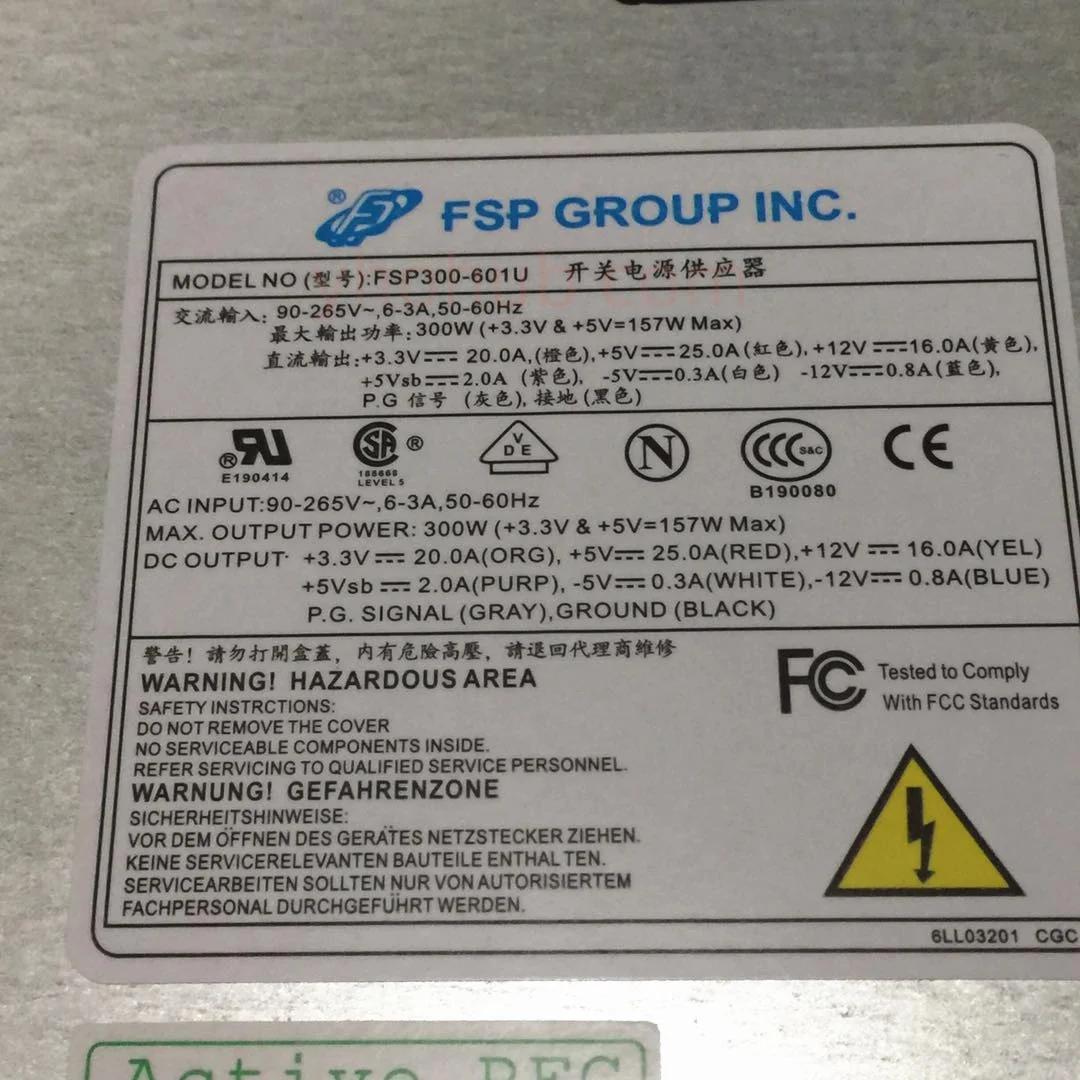 Imagem -05 - Fsp Group Inc Fsp300601u Fsp300-601ud Fonte de Alimentação do Servidor 300w 1u Psu Cortar Computador