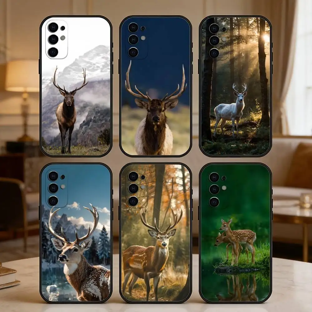 

Sacred D-Deer Printed Phone Case For Samsung S25,S24,S21,S22,S23,S30,Ultra,S20,Plus,Fe,Note,5G Black Cover