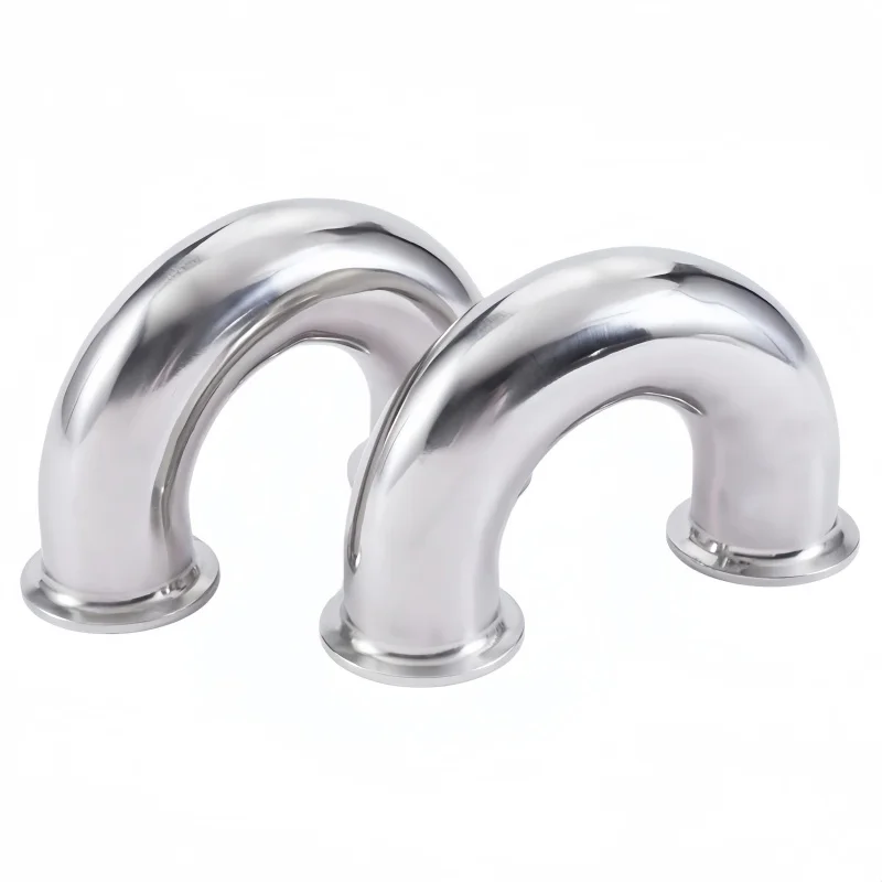 2'' OD64mm Tri-clamp 180 degree Elbow Pipe For Distillation,U Type Bend Pipe,Integrated Molding Without Welding Seams SS304