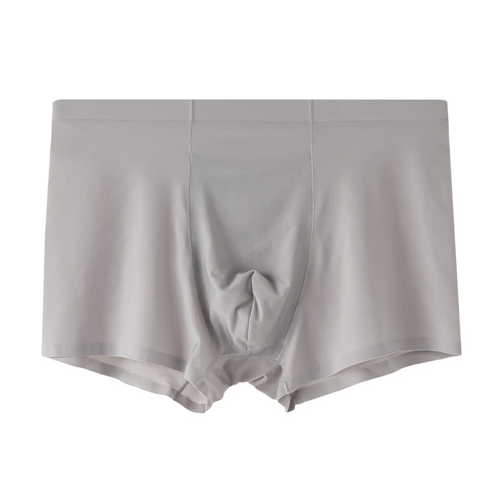 

Brand New Mens Boxer Trunks Underwear All Seasons Bikini Breathable Briefs Comfy Ice Silk Male Pouch Soft Solid