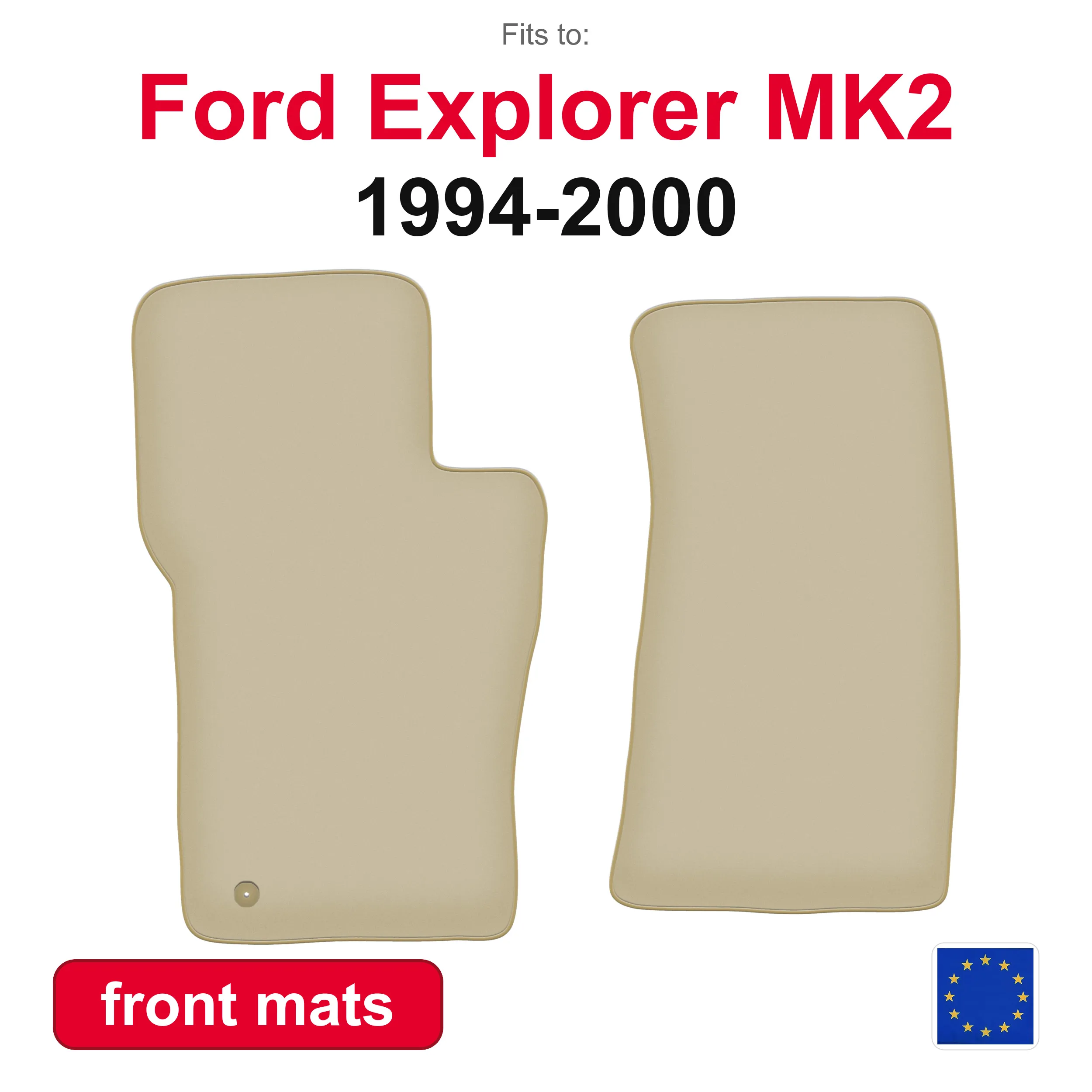 PREMIUM Auto-Fußmatten vorne für Ford Explorer MK2 SUV (1994-2000) - beige 2-teiliges Auto-Fußmatten-Set für Fahrzeugboden.