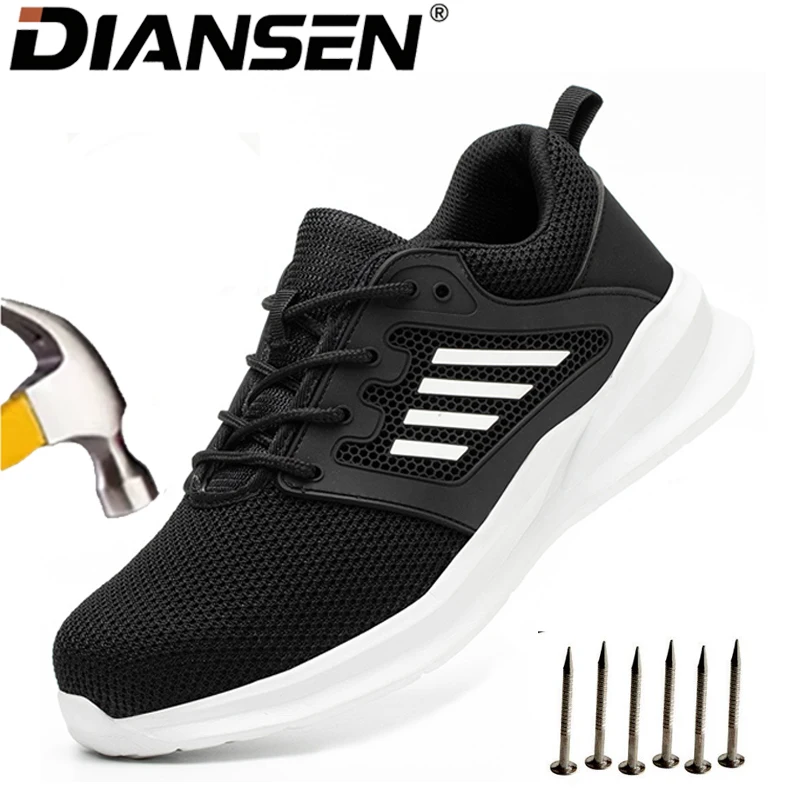 

Мужская защитная обувь, низкие рабочие ботинки со стальным носком и защитой от проколов, легкие защитные низкие туфли для ковки мастерской