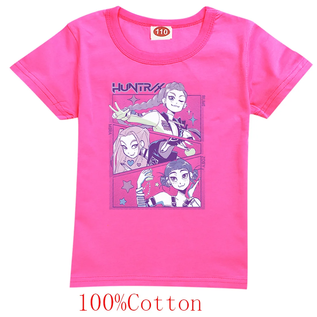 

KPOP Demon Hunters аниме футболка летняя с коротким рукавом повседневная модная милая футболка для мальчиков и девочек подарок на день рождения для подростков 9184