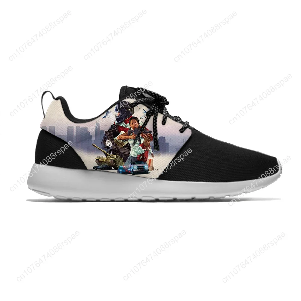 Hot GTA 5 Game Grand Theft Auto Fashion Funny Classic Summer scarpe da corsa sportive traspiranti scarpe da ginnastica in Mesh da uomo leggere da donna