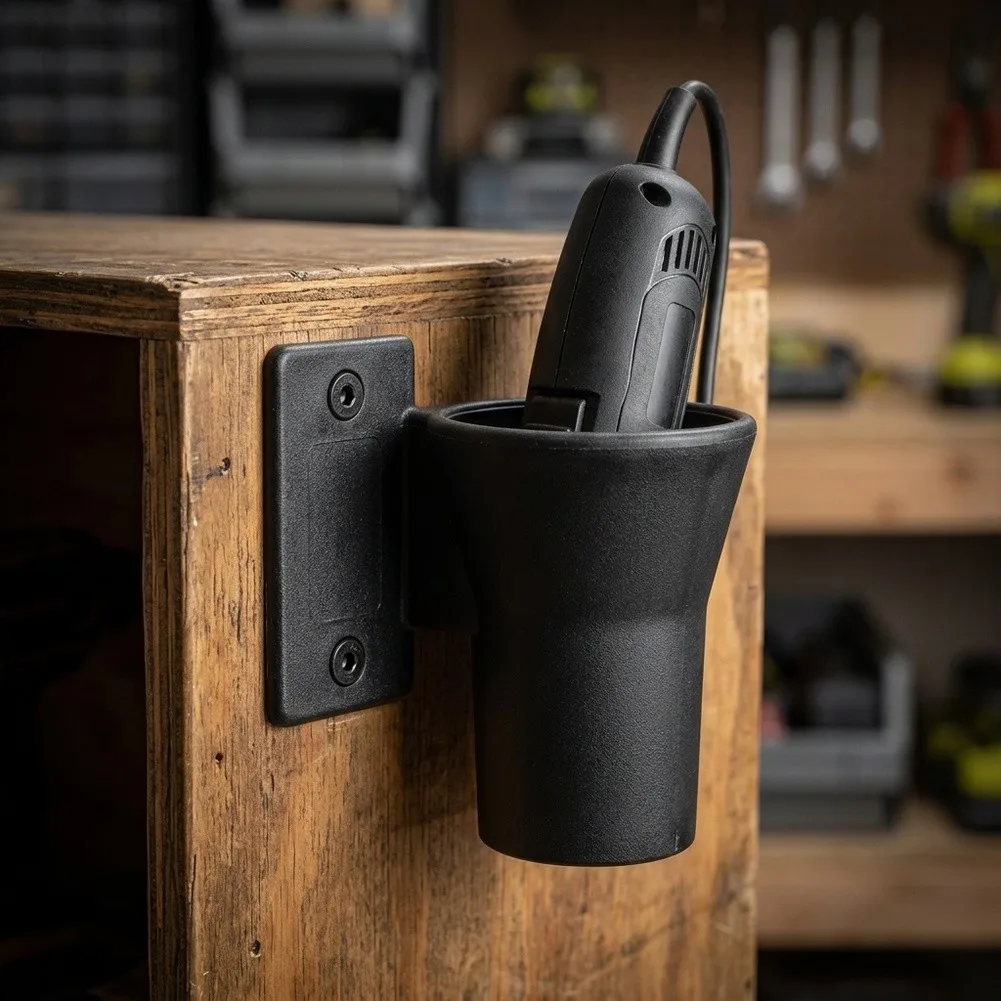 Tool Organizer Screwdriver Holder Cup-shaped Groove Ergonomic Groove Side Mounting Holes Robust Electric Screwdriver Holder