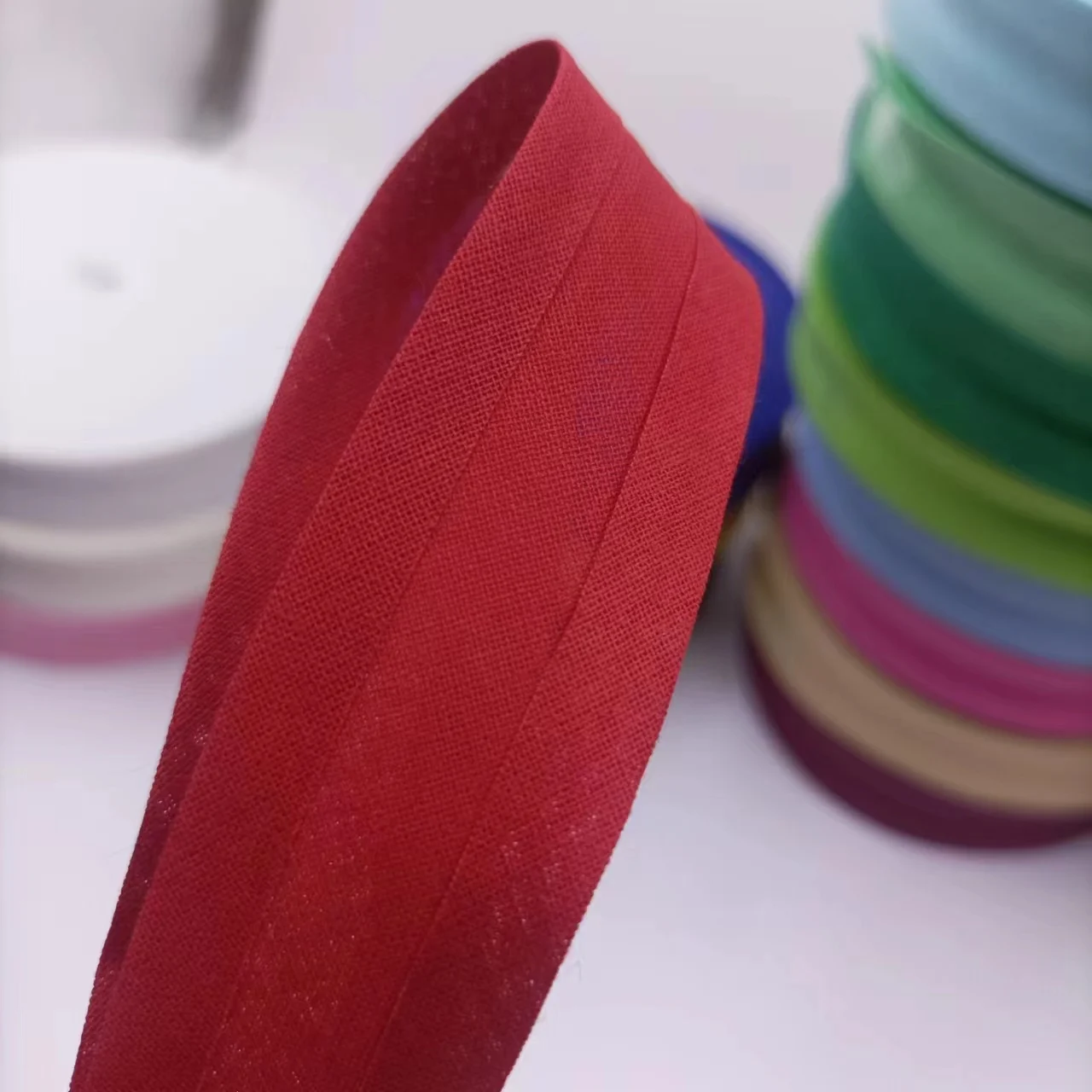 Único Dobrado Algodão Viés Binding Tape, DIY Garment Craft, Acessórios de costura, traseira, único, 25mm, 1 \