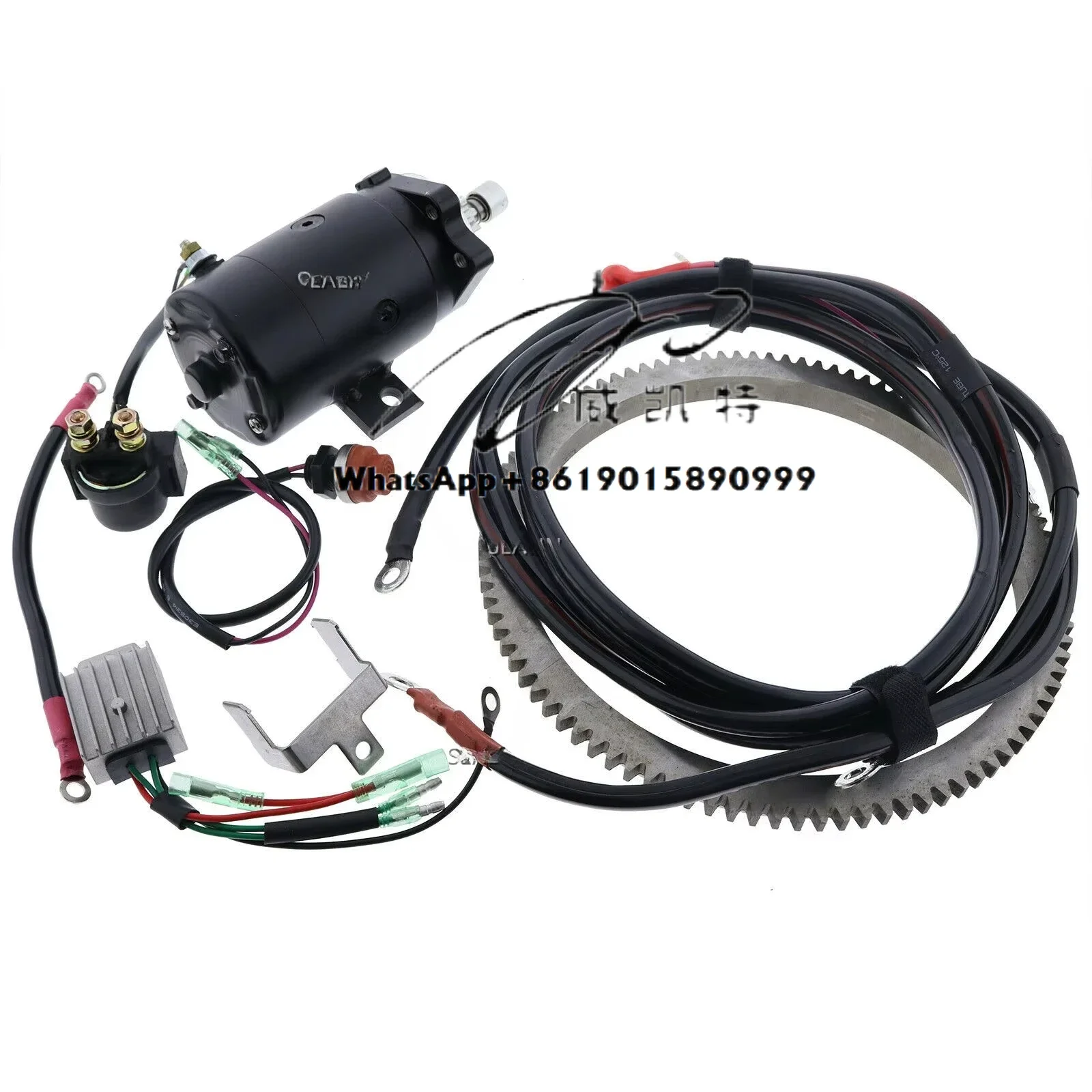 Electric Start Motor Kit Flywheel for Yamaha Outboard E48CMH 48HP Enduro 2 Stroke PARSUN HIDEA PIONEER JIANHANG T48 M48& MORE