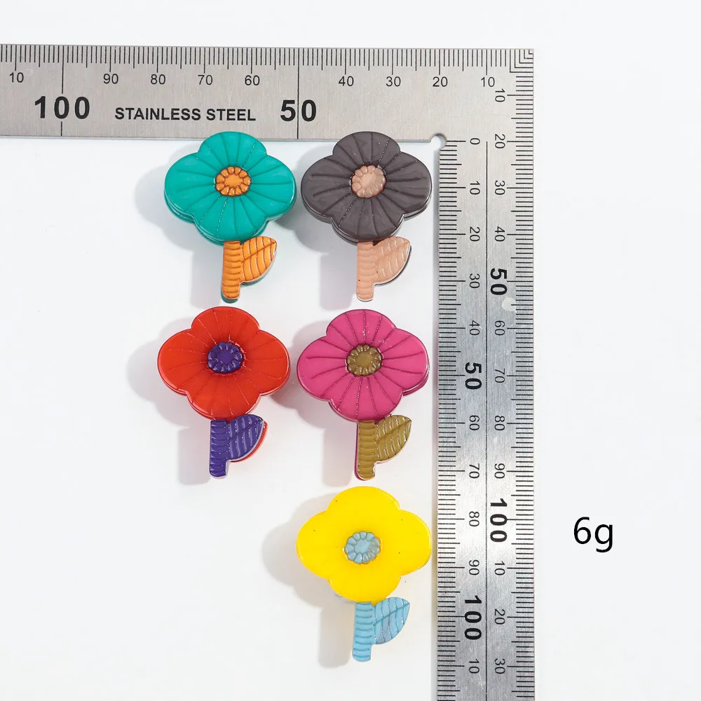 New Cute Summer Flower Acrylic Brooches for Women Girls 5-Colors Plant Sunflower Badge Lapel Pins Fashion Jewelry Accessories