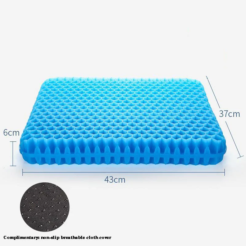 40*35*6cm Gel Cooling Comfortable Cushion Faced Honeycomb Breathable Easy To Clean Non-Slip Cover For Home Office Car