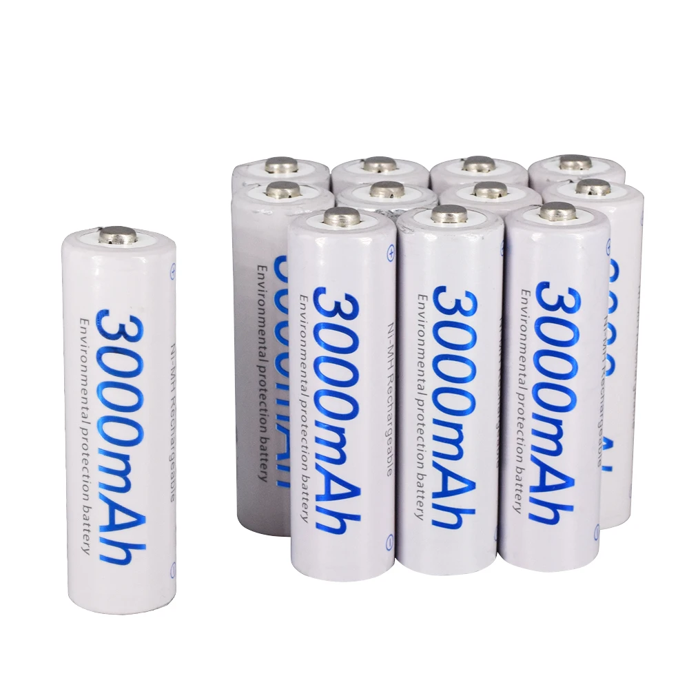 1.2 فولت AA 3000mah 1.2 فولت AAA 1100mah Ni-Mh Nimh بطارية نيكل ميتال هيبريد بطارية قابلة للشحن مع 4 فتحات LCD الشواحن الذكية لبطاريات AA AAA