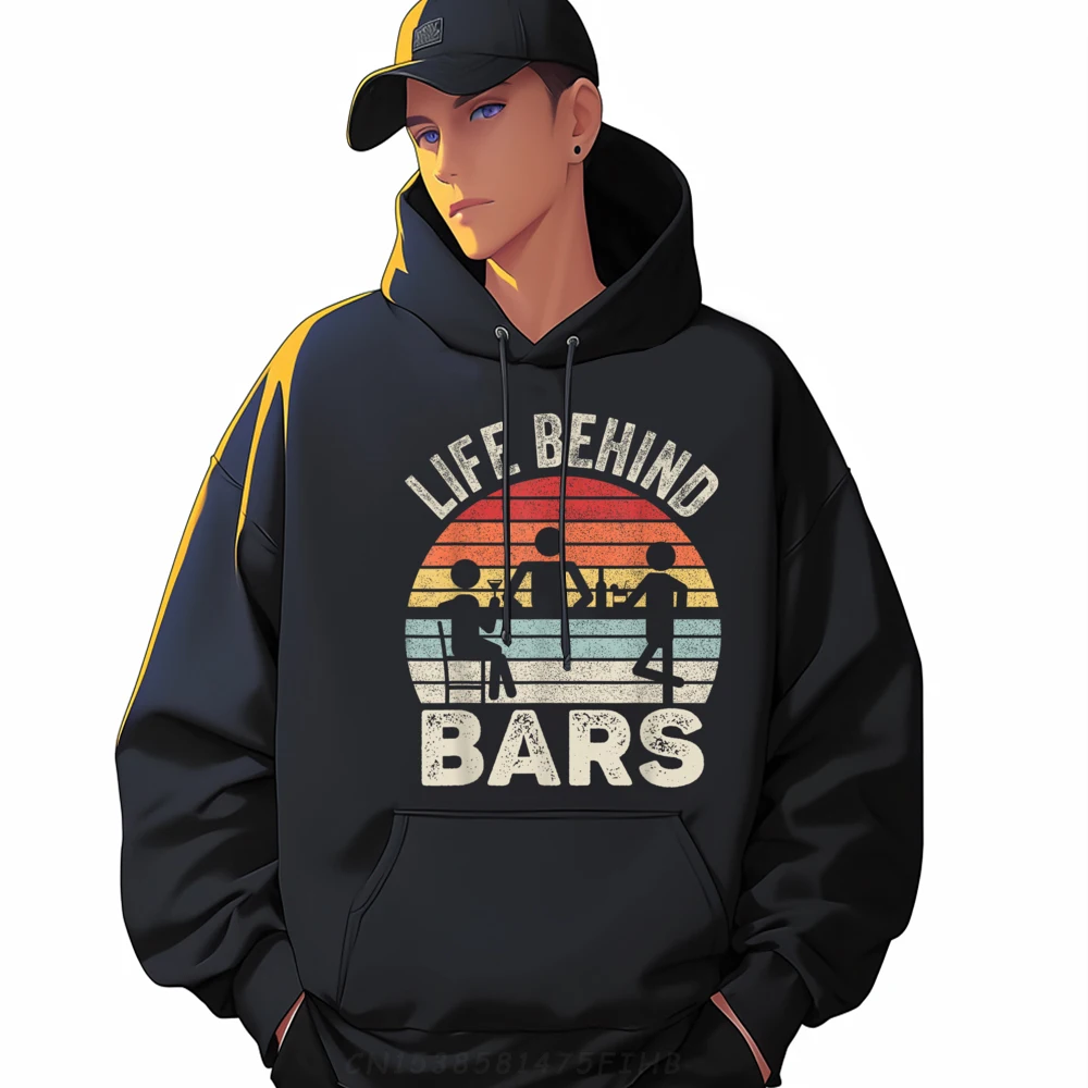 

Printing Hoodies Special O-Neck Vintage Retro Life Behind Bars Mens Hoodies Classic Long Sleeve Trendy Oversized Sweatshirt