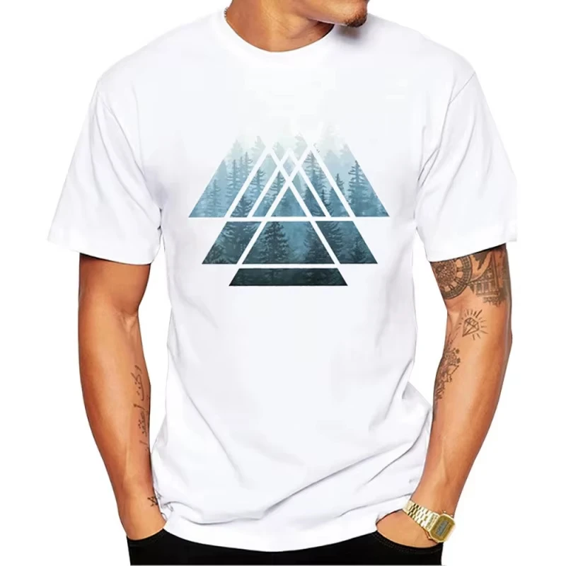 Summer New Men's Fashionable Casual Round Neck Short Sleeved T-shirt, Colorful Brush Stripe Pattern T-shirt,Graphic T-shirt Soft