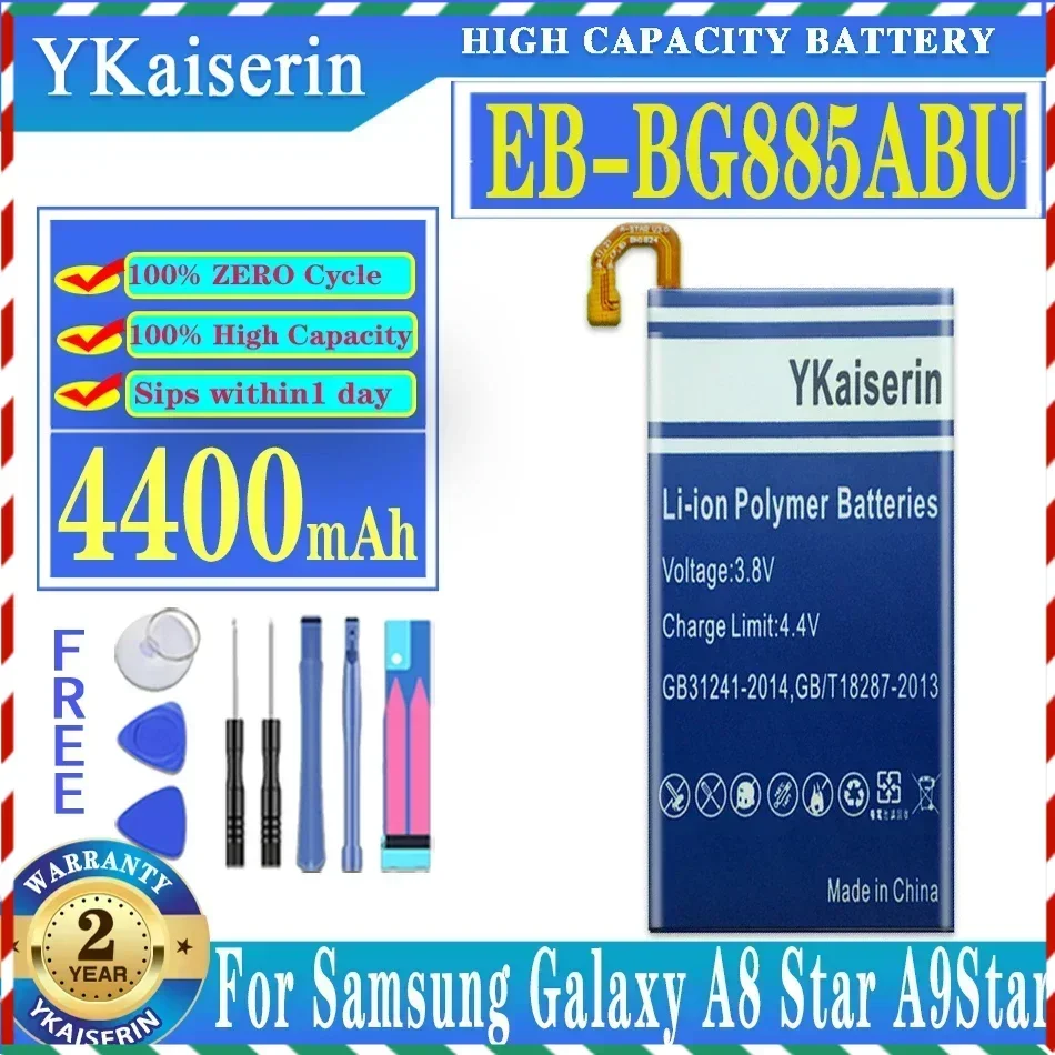 

YKaiserin EB-BG885ABU for Samsung Galaxy A8 Star A8Star A9Star A9 Star SM-G885F G8850 G885Y 4400mAh for Samsung Phone Battery