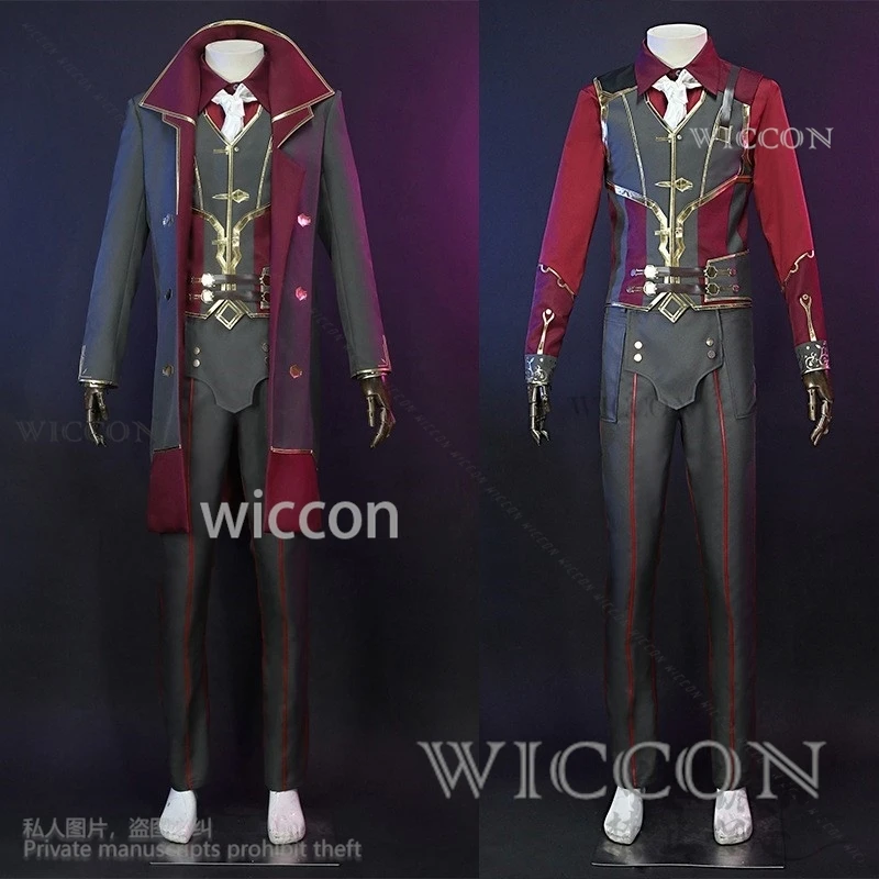 Anime Game LOL Arcane Cosplay Silco Costume Wig Military Uniform Trench Coat Boot For Man Halloween Christmas Party Customized