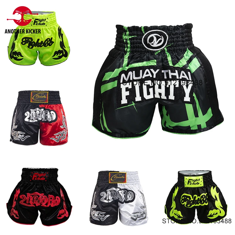 Muay Thai Shorts Kickboxing Grappling Pants Embroidered Boxing Shorts Men Women Kids Boys Girls Martial Arts Training Clothing