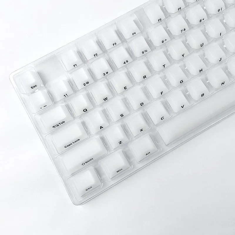 

Original highly foggy PC transparent keycap transparent keycap side engraving printing 123 key small full set