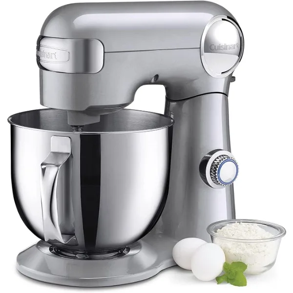 Cuisinart Stand Mixer, tigela, Whisk do Chef, Flat Mixing Paddle, Dough Hook, Splash Guard, 12 velocidades, 5.5-Quart