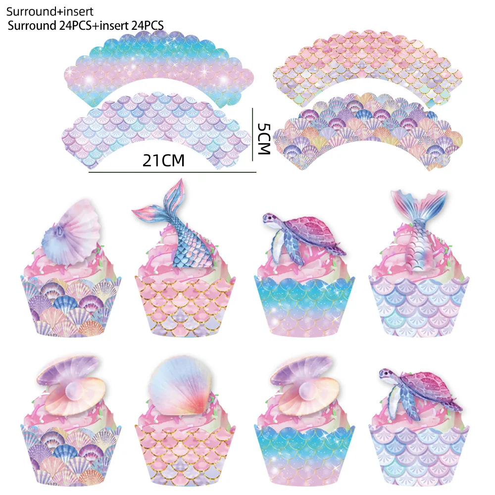 

Birthday Party Cupcake Toppers Wrappers Let's Be Baby Shower Birthday Party Supplies Cake Decorations