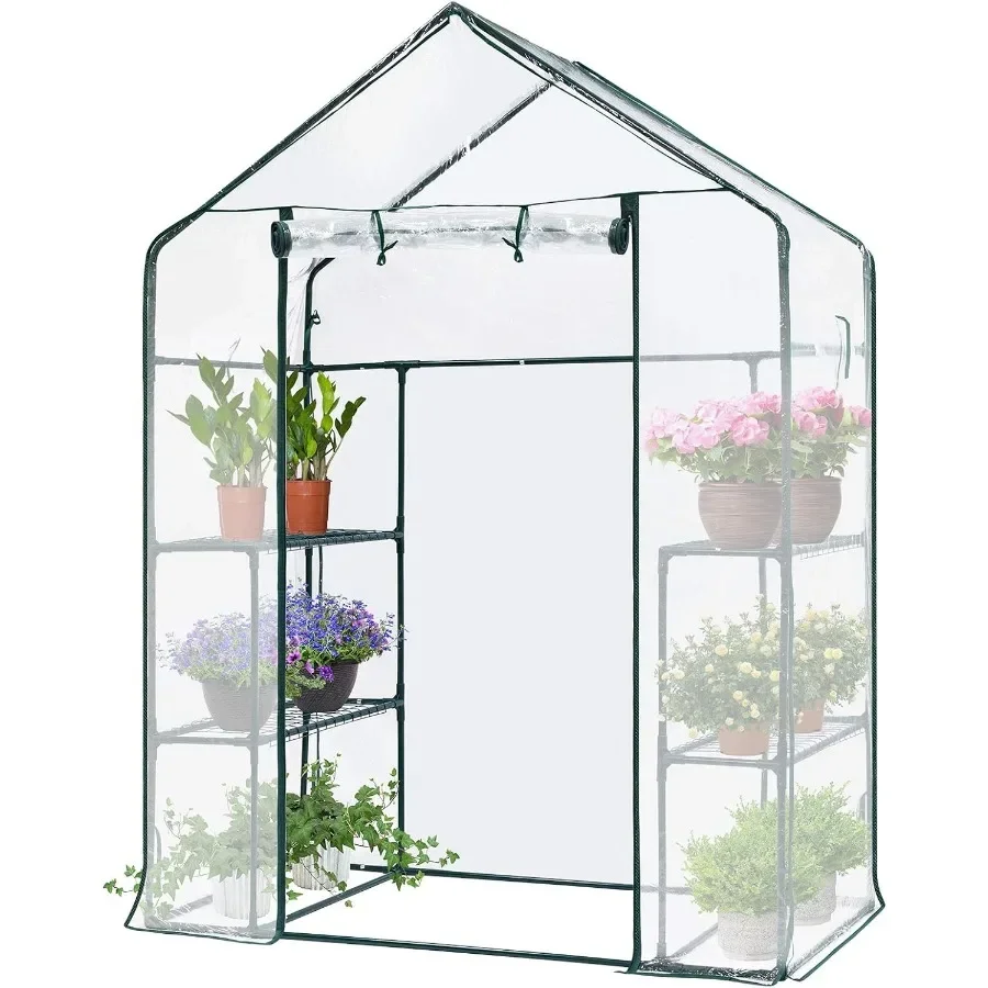 

VIVOSUN Transparent 57 x 29 x 77-Inch Mini Walk-in Green House with Windows and Anchors Plant Garden Hot House