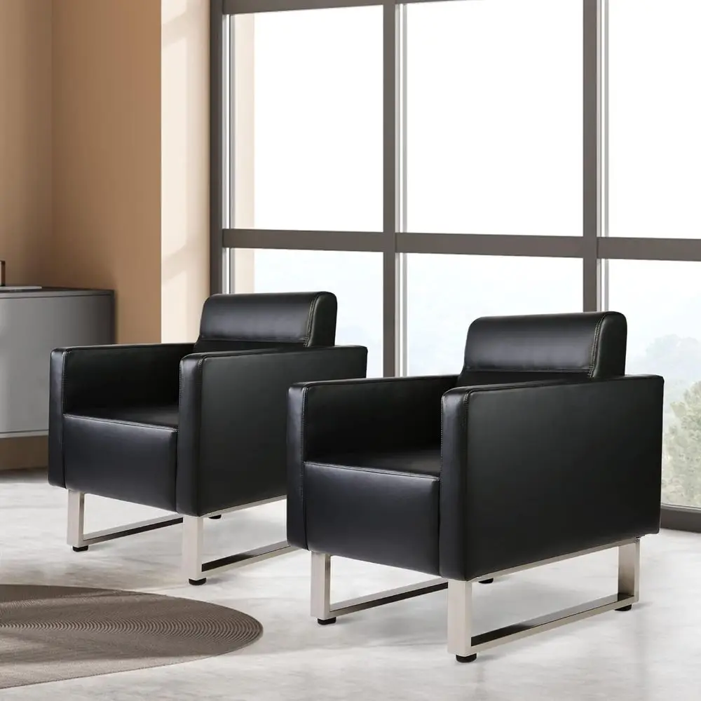 

Upholstered Leather Club Chairs with Ergonomic Support for Waiting Rooms, Living Spaces, and Hotel Lobbies