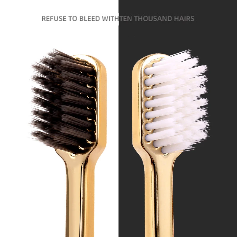 مجموعة فرش أسنان يدوية فاخرة مكونة من قطعتين، حماية أسنان ذات شعيرات ناعمة، تنظيف عميق، حماية لطيفة للثة، فروس غير قابلة للانزلاق