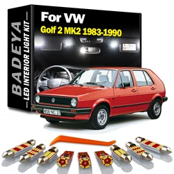 BADEYA 9Pcs Canbus LED Interior Map Dome Door Light Kit For Volkswagen VW Golf 2 MK2 1983-1988 1989 1990 Car Bulbs Accessories