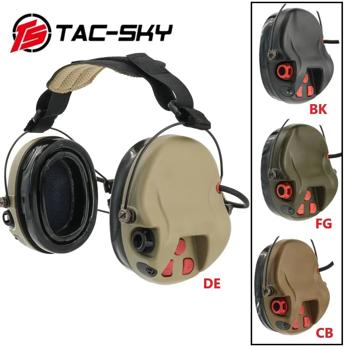 TS TAC-SKY H300B HeadsetOutdoor Hunting Shooting Electronic Hearing ProtectionSilicone Ear MuffsTactical Headset