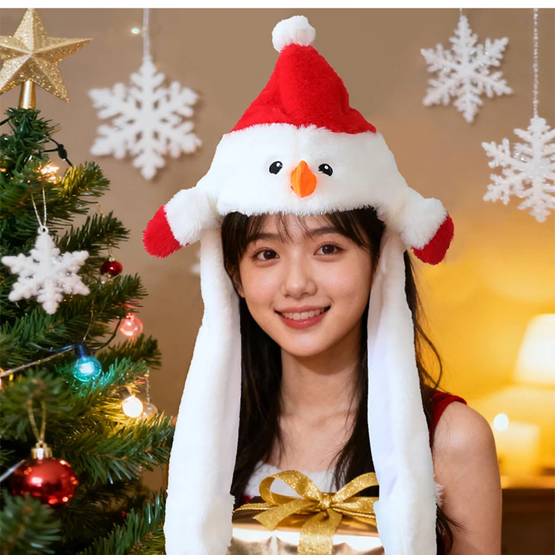 ตุ๊กตาหิมะตลกขบขันและน่ารัก ปี 2026 พร้อมหมวกคริสต์มาส ของตกแต่งคริสต์มาส ของขวัญสำหรับงานปาร์ตี้คริสต์มาส