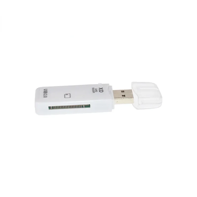 Lector de tarjetas USB 2,0 de alta velocidad, lector de tarjetas XD portátil de un solo puerto blanco marfil, adaptadores de Cables de fuerte compatibilidad