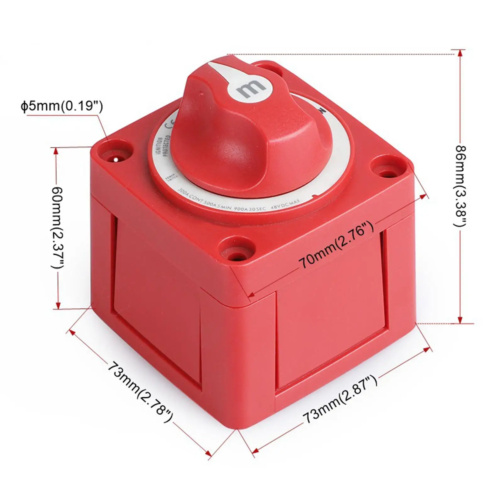 Miracle Shining 6006 Marine Batteria Interruttore M SERIE On/Off CON Manopola 300 Amp 4