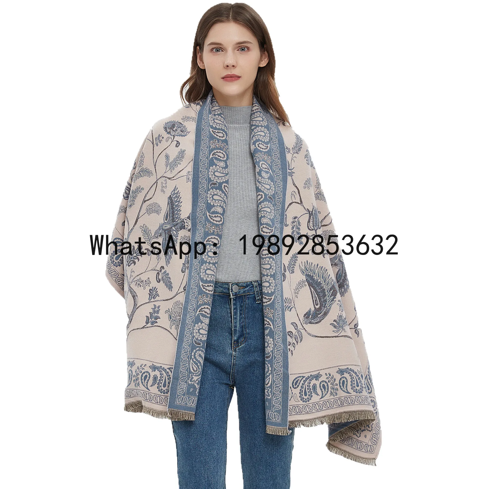 Pjnew arrivalautumnwinter scarf fashion soft boutique jacquard cashew flower scarf shawl dual use