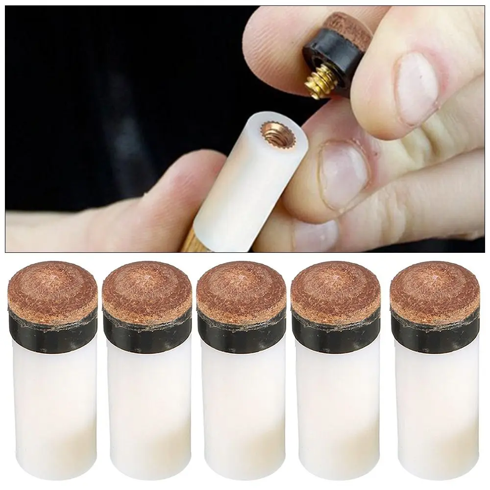 5Pcs/Pack Pool Cue Billiard Cue Tip Screw-On Tips Snooker Accessory Replacement Tip Plastic 10/11/12/13mm Stick Ferrules