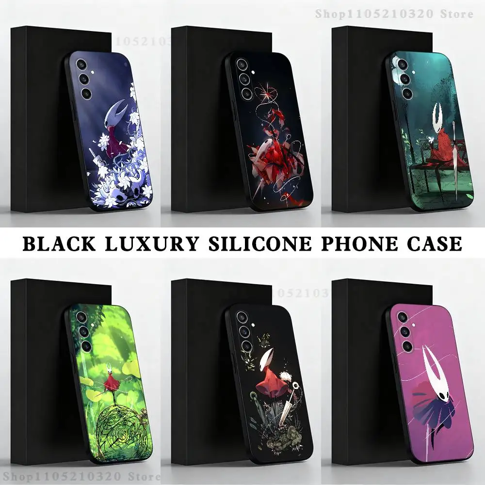 

H-Hollow K-Knight Silksong Phone Case For Samsung S 25,24,23,22,30,21,10,9,Ultra,Plus,Lite,FE,4,5 G Black Soft Case
