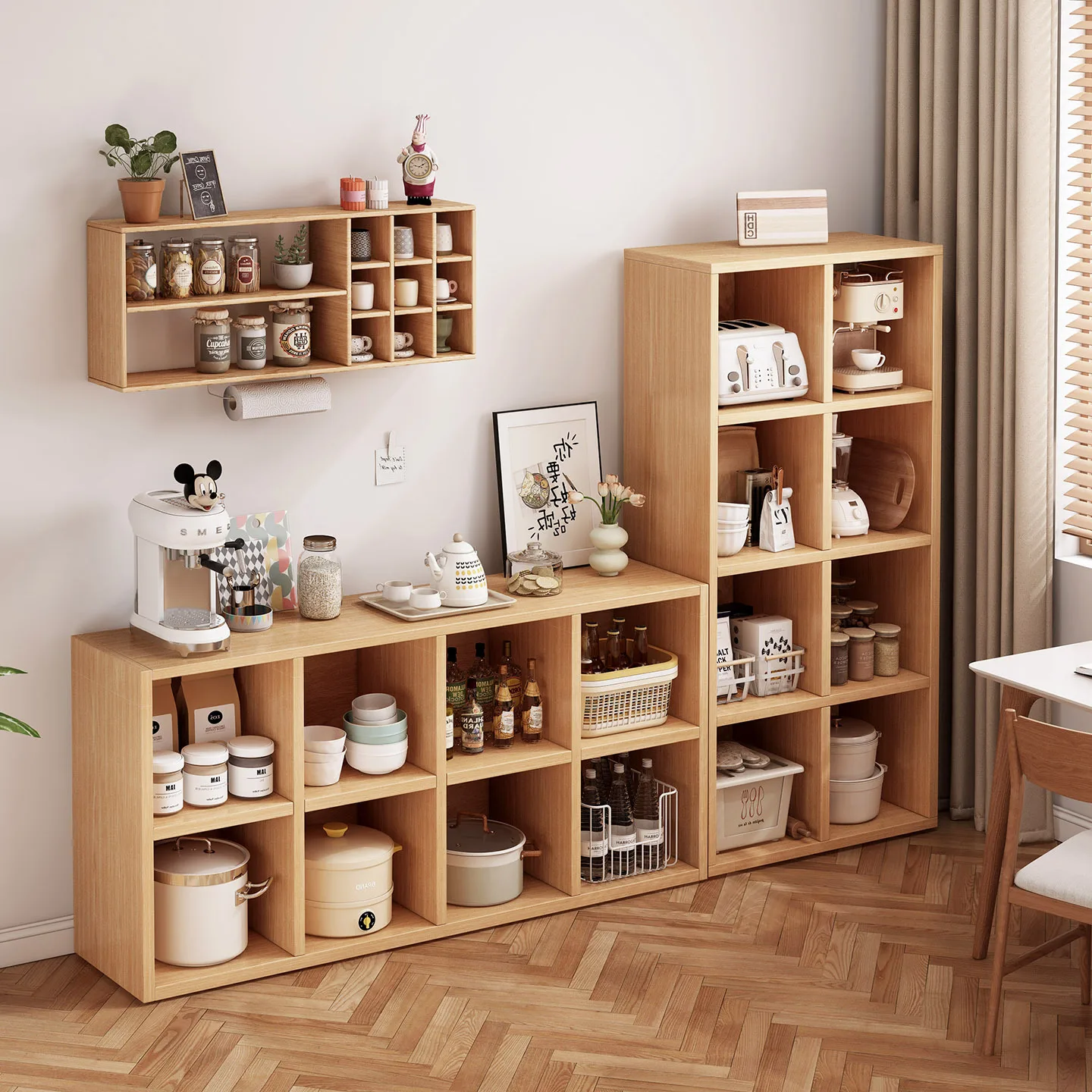 living-room-bookcase-floor-to-ceiling-locker-against-the-wall-beech-multi-layer-lattice-cabinet-dustproof-simple-storage-combina