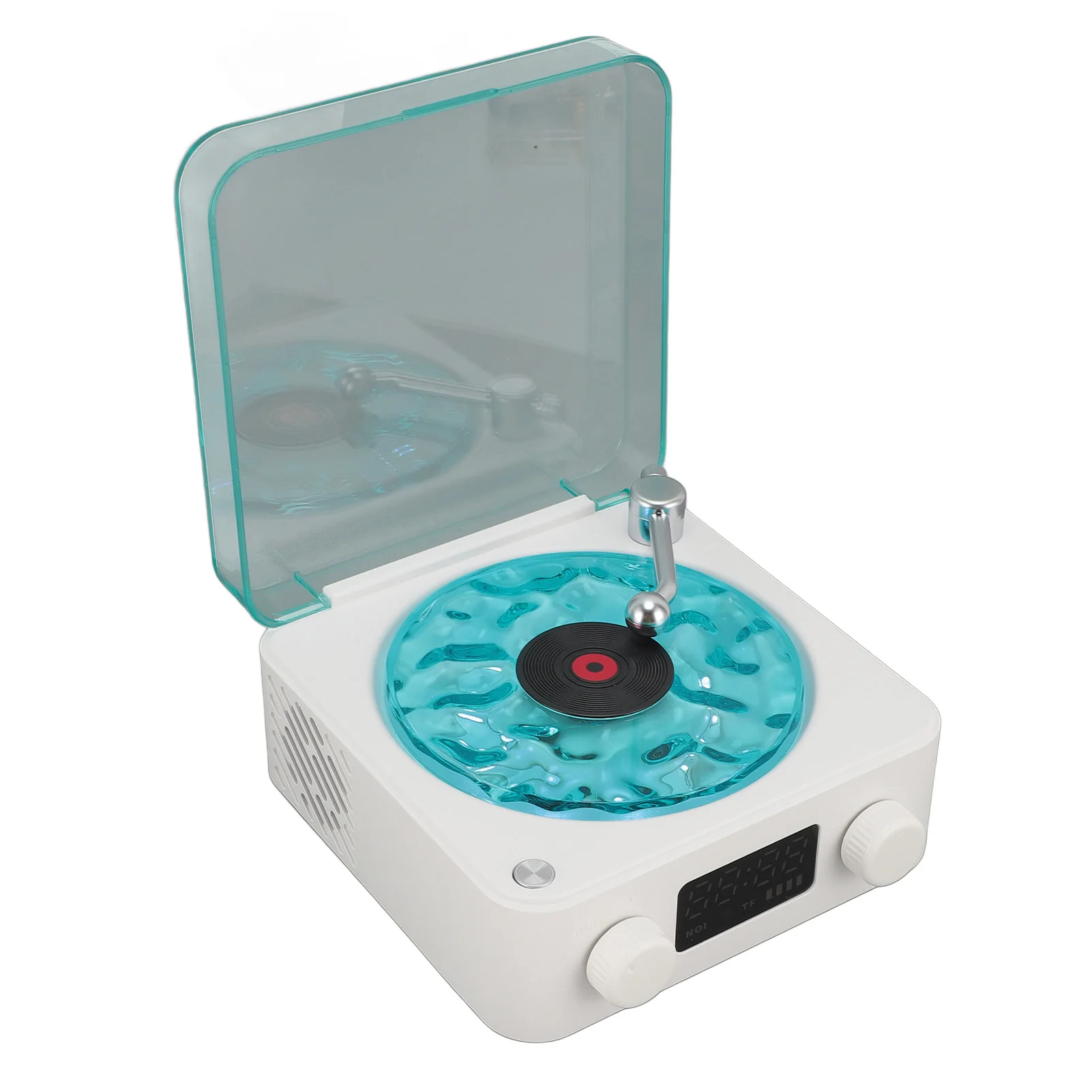 مشغل تسجيل موجات، ضوء ليلي إبداعي، 4 أوضاع تشغيل موسيقى، موجات متعددة الوظائف، عرض وقت مكبر الصوت للنوم #6