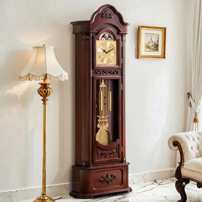 Helmler Movement Retro Floor Clock Living Room European Pendulum Clock Surface Ornament Table Clock