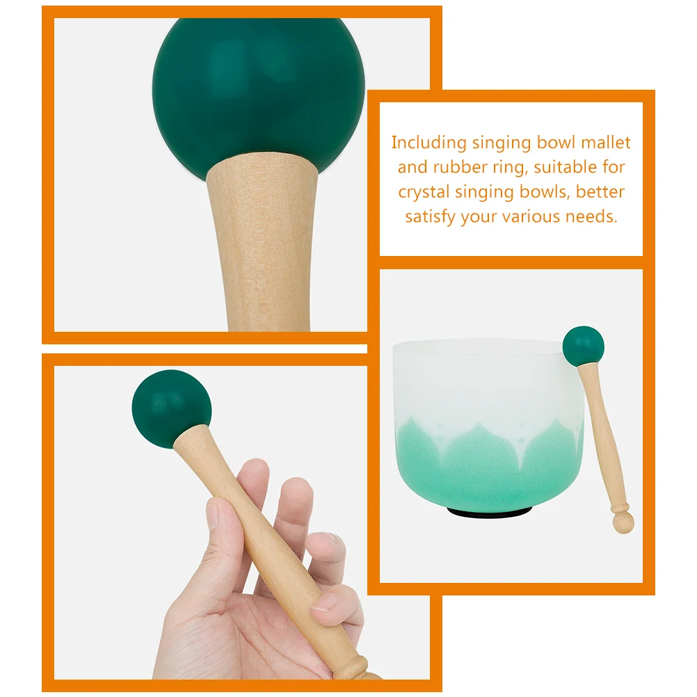 

1 set 1 Set Wooden Singing Mallet Rubber Ring Kit For Crystal Chanting Meditation Accessories Sound Bowl Strikers Bowl Mallets